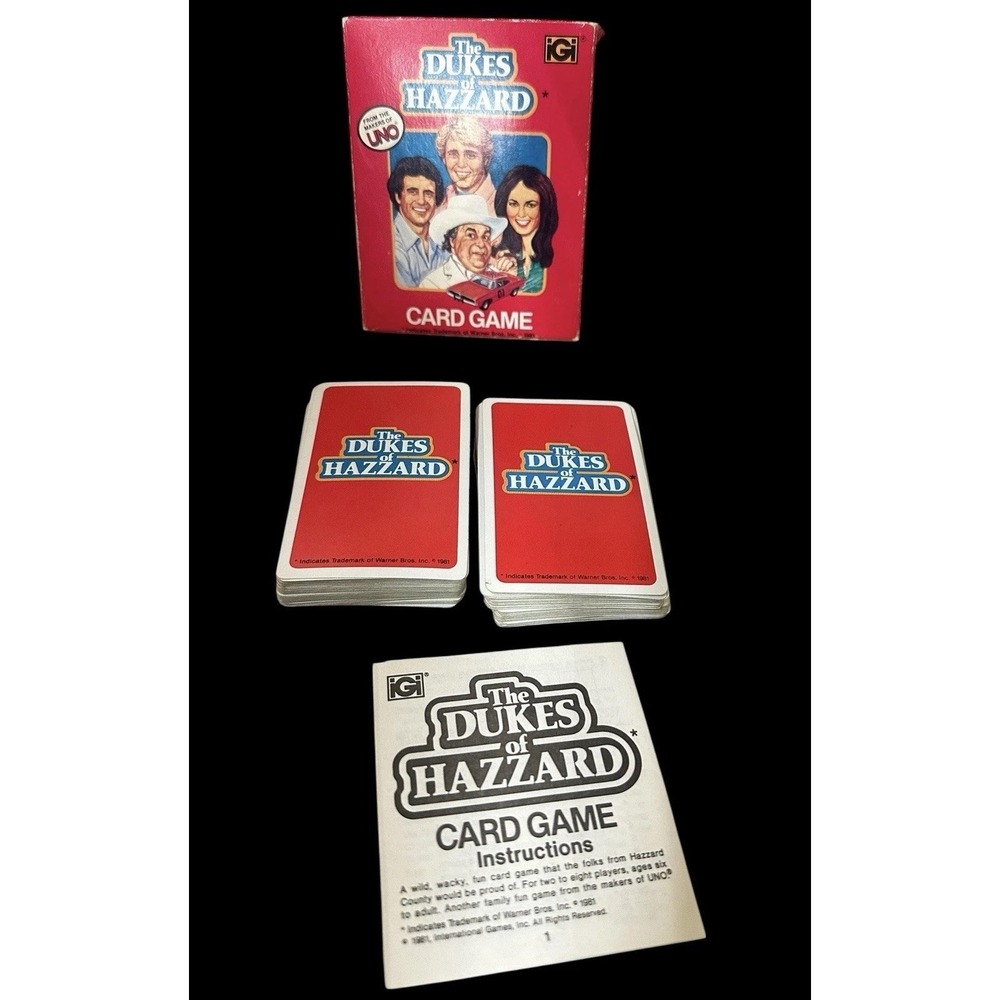 Vintage UNO Dukes of Hazzard Card Game 1981 Bo Luke Daisy Boss Hogg USA MADE